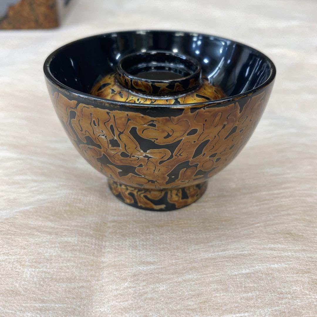 Amazon.co.jp: 木製 金虫 会津塗 仏膳椀 セット 6.5号 : ホーム＆キッチン