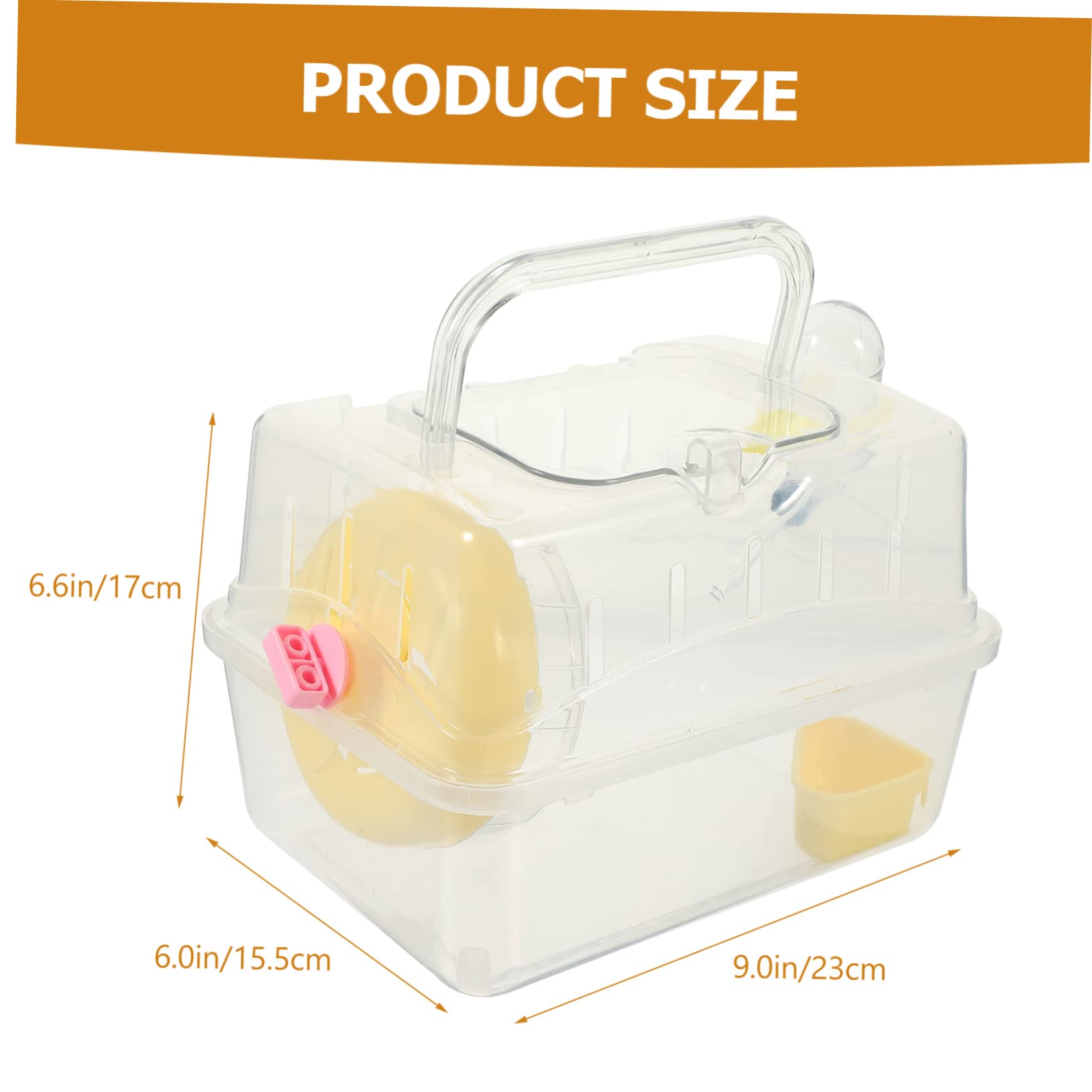 JOINPAYA Transparent Hamster Cage Portable Pet Carrier for Travel Sightseeing Durable Breathable Design for Hamsters Guinea Pigs and Animals Lightweight Compact
