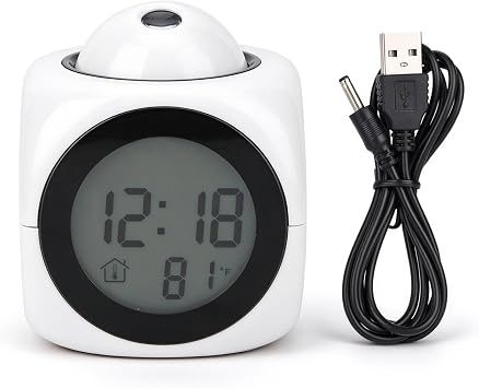 Oumefar Projection Clock for Bedroom Ceiling, Digital LCD Alarm Clock