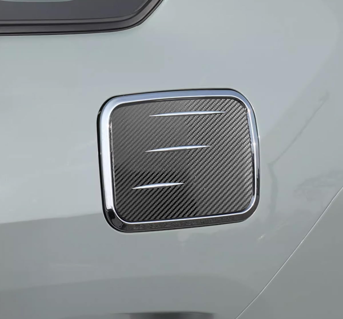 KEAIMEI Car Accessories Fit For Toyota RAV4 2019 2020 2021 2022 2023 2024 2025 Gas Fuel Tank Cover Trim (Carbon Fiber + Silver) ABS 1PC