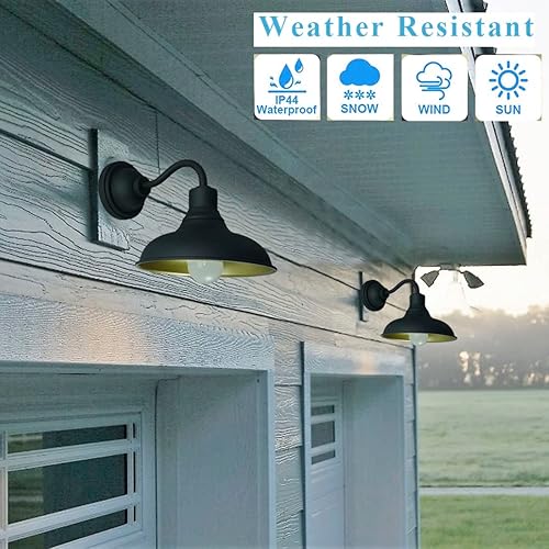 Miniatura 2 de Lámpara de pared frontal de cuello de cisne, aplique de pared rústico de granja, luz de granero para montaje en pared exterior e interior, 8