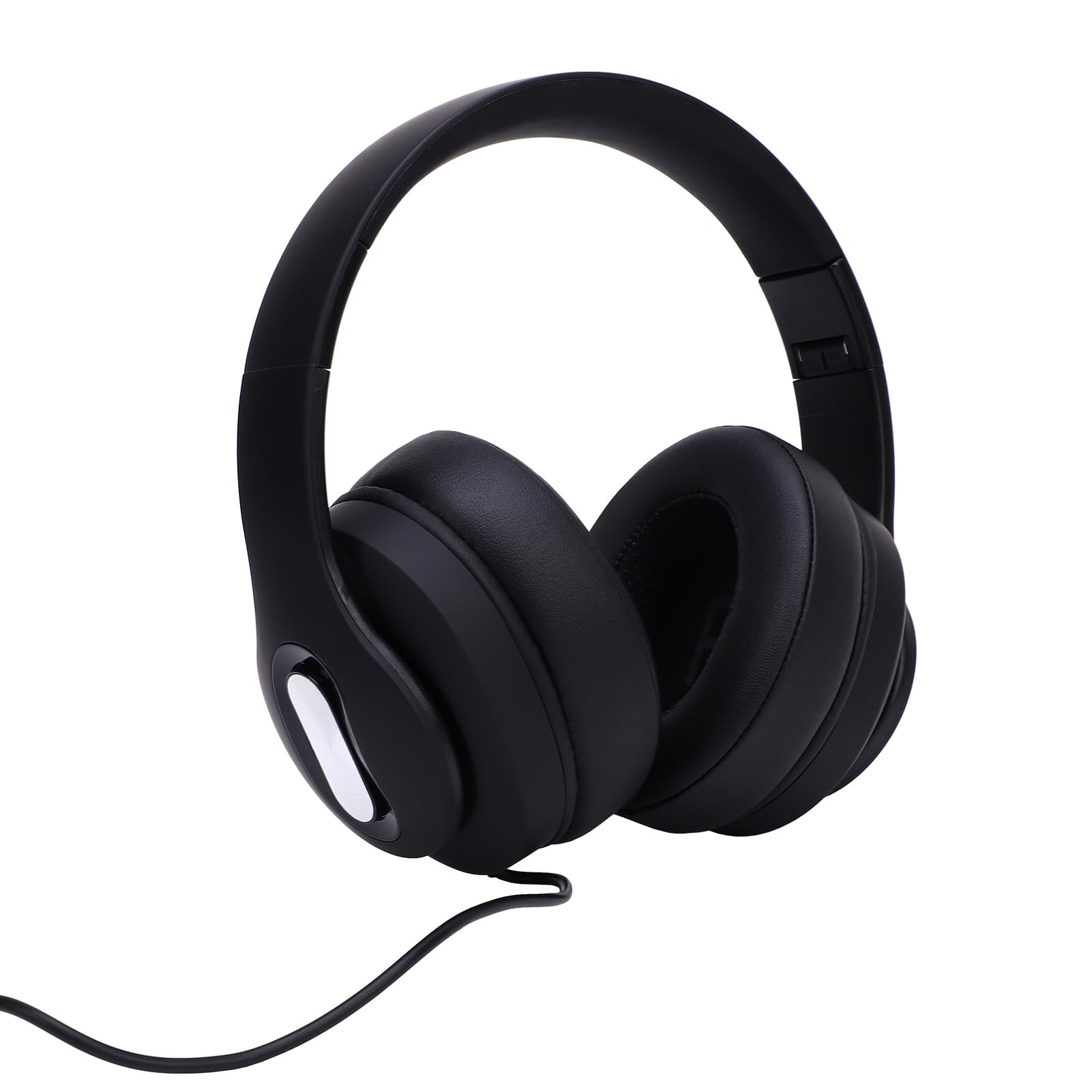 Tissting Cuffie Over Ear Pieghevoli Nero - Cuffie Professionali Studio Registrazione Musica, Schiuma Memoria Isolamento Rumore, Fascia Regolabile, Jack 3.5mm per Computer Telefono (Style 2)