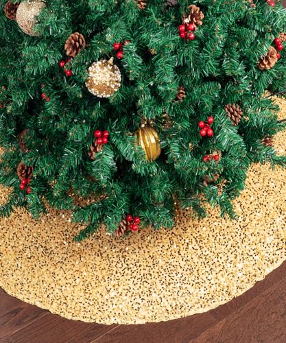 Mr. Pen- Small Christmas Tree Skirt 24 inch, Gold Sequin Tree Skirt, Christmas Skirt Tree, Xmas Tree Skirt, Mini Tree Skirt Mini Christmas Tree Skirt Small Tree Skirts, Gold Christmas Tree Skirt Gold