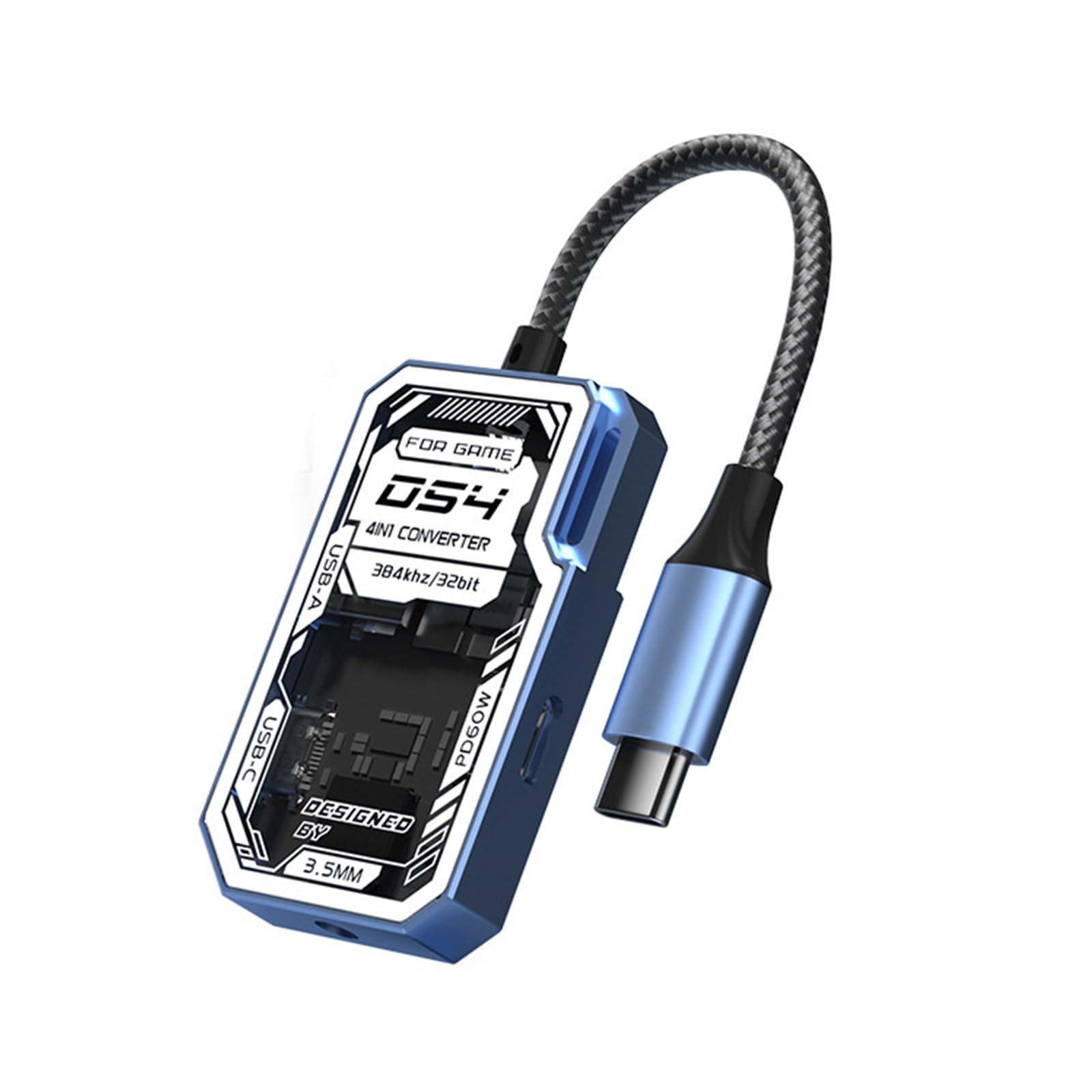 4 In1 Clear USB C Hubs Instants Device Connection 5Gbps Fast