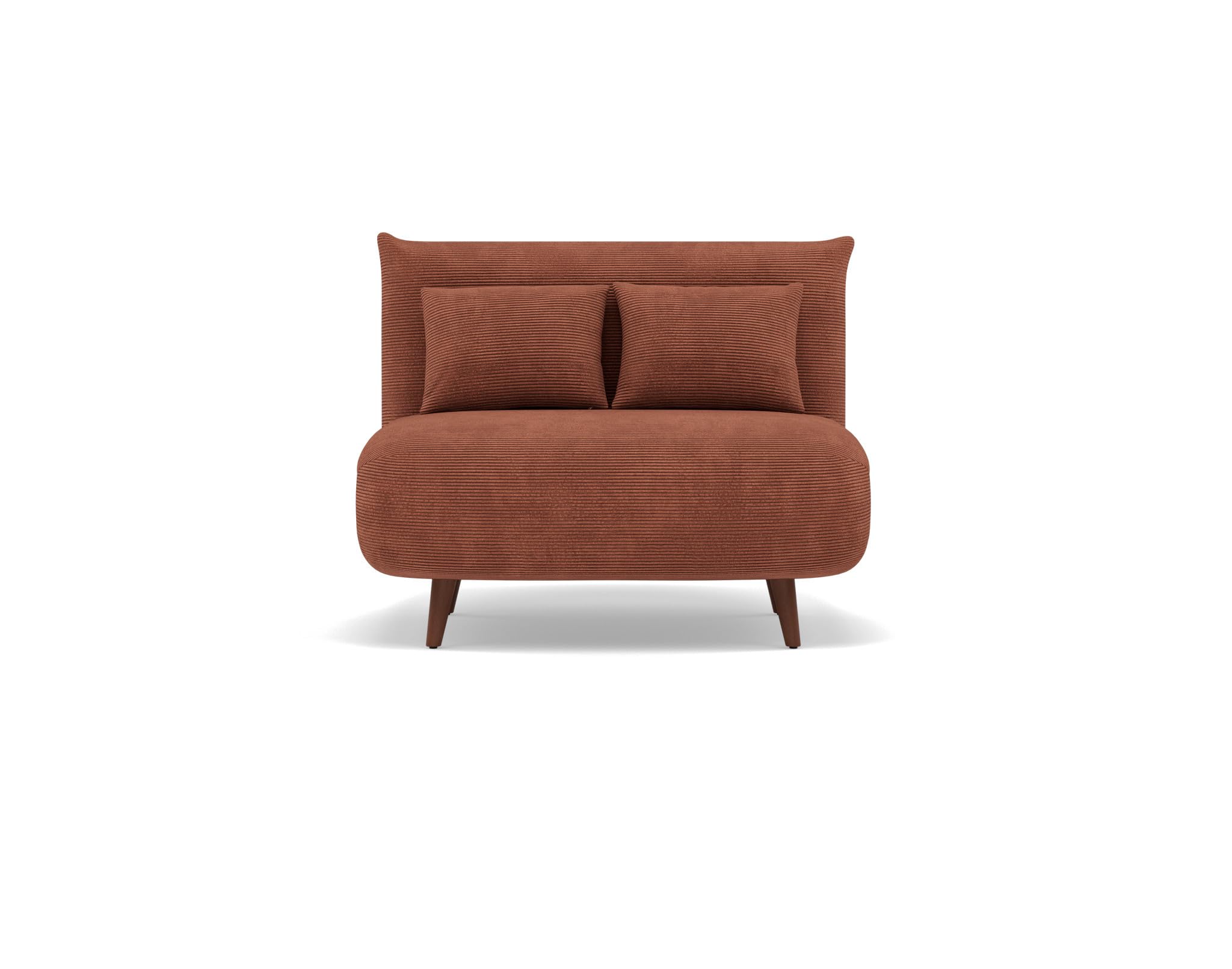 Bestmobilier Lumi Banquette Convertible clic clac 1 Place - Velours côtelé | Terracotta, couchage quotidien, petit canapé convertible design pour salon, chambre ou studio