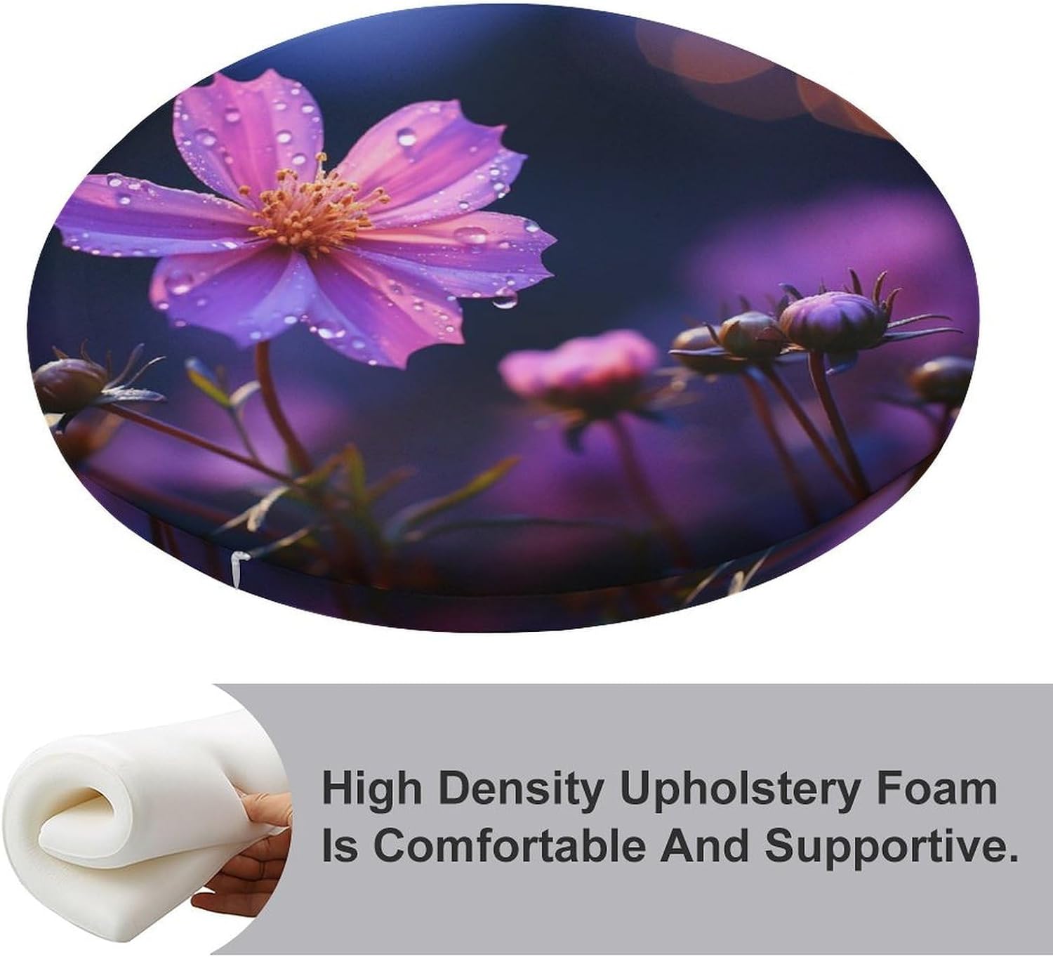 Purple Flowers at Night Chair Cushions Floor Pillow Chair Pad