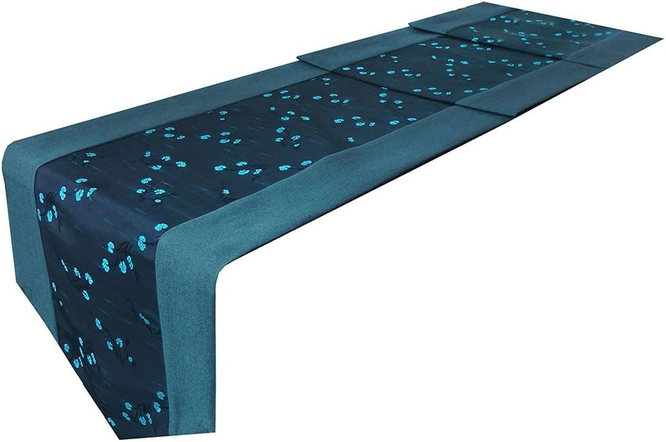 Table Runner - Bed Runner - Turquoise Blue - Thai Silk & Cotton - Hand Made