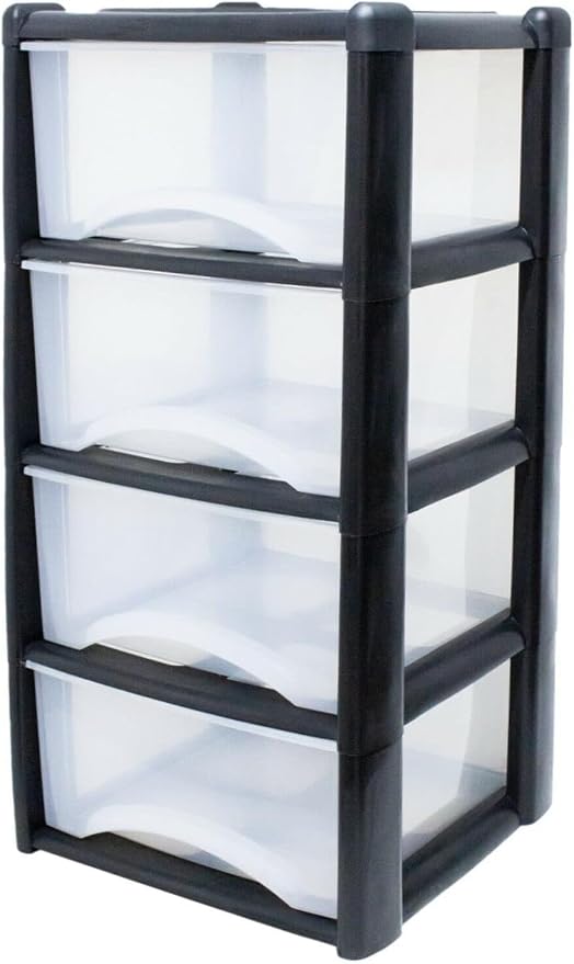 Neat. 4 Plastic Storage Drawers, Space-Saving Draws for Office & Home ...