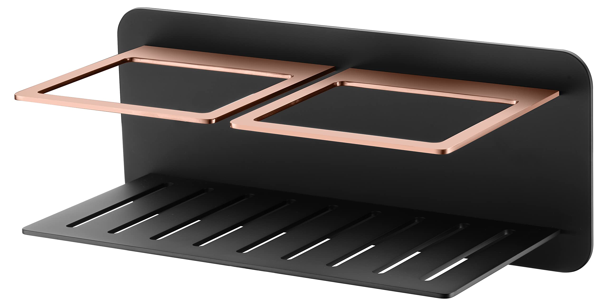 IMEX Portasapone Frontale in Acciaio Inox Anticorrosione per Bagno e Cucina - Posizionamento a Parete con Viti - Serie IMAN - Oro Rosa - ADI011/NOR