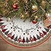 AVOIN colorlife Merry Christmas Christmas Tree Skirt 48 Inch Christmas Ornaments Snowflake Winter Holiday Tree Mat Decoration
