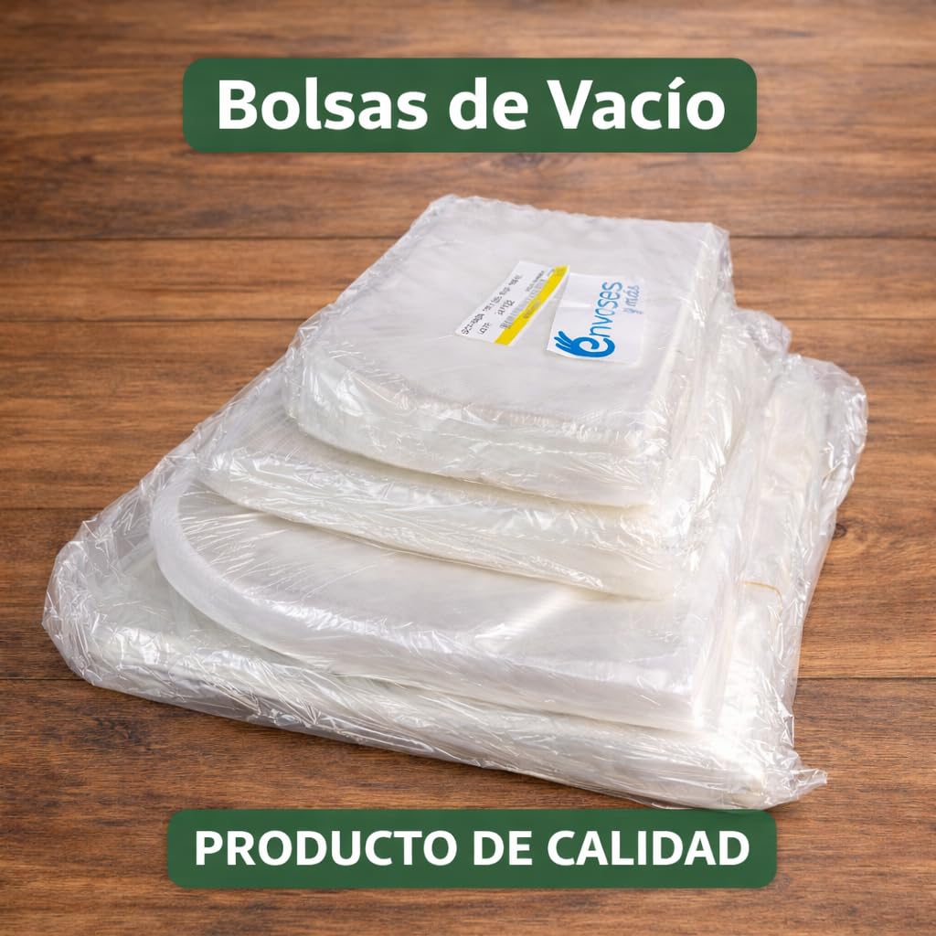 Envases y Más Bolsa De Vacío Gofrada Para Alimentos Compatible Con Máquinas De Envasado Domésticas Sellado Hermético Alta Resistencia Apto Sous Vide Y Conservación Prolongada (150/250 mm 100 Bolsas) — view 2