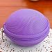 Cute Round Hard Storage Storage Purse Wallet Case for Earphone Headphone Earbuds SD TF Cards mini Bag (Purple 05)