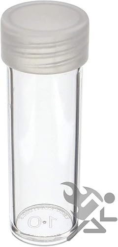 Miniatura 2 de Tubos de almacenamiento de monedas plástico transparente redondo con rosca en la parte superior para diques cantidad de 10 tubos