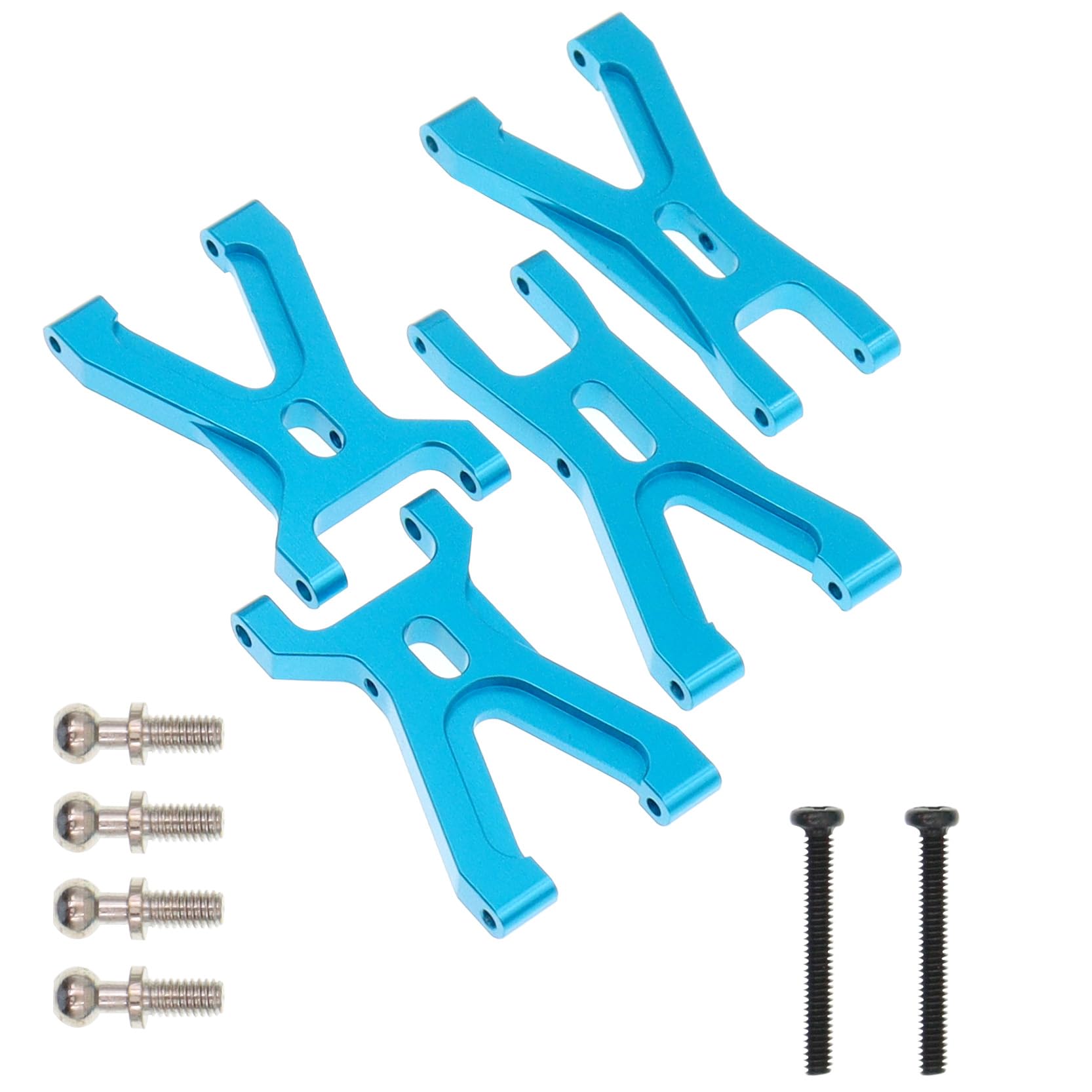 Treehobby4PCS Aluminum Alloy Front & Rear Swing Arms Sets Compatible with WLtoys A949 A959 A969 A979 K929 1/18 RC Car Upgrade Parts (Blue)