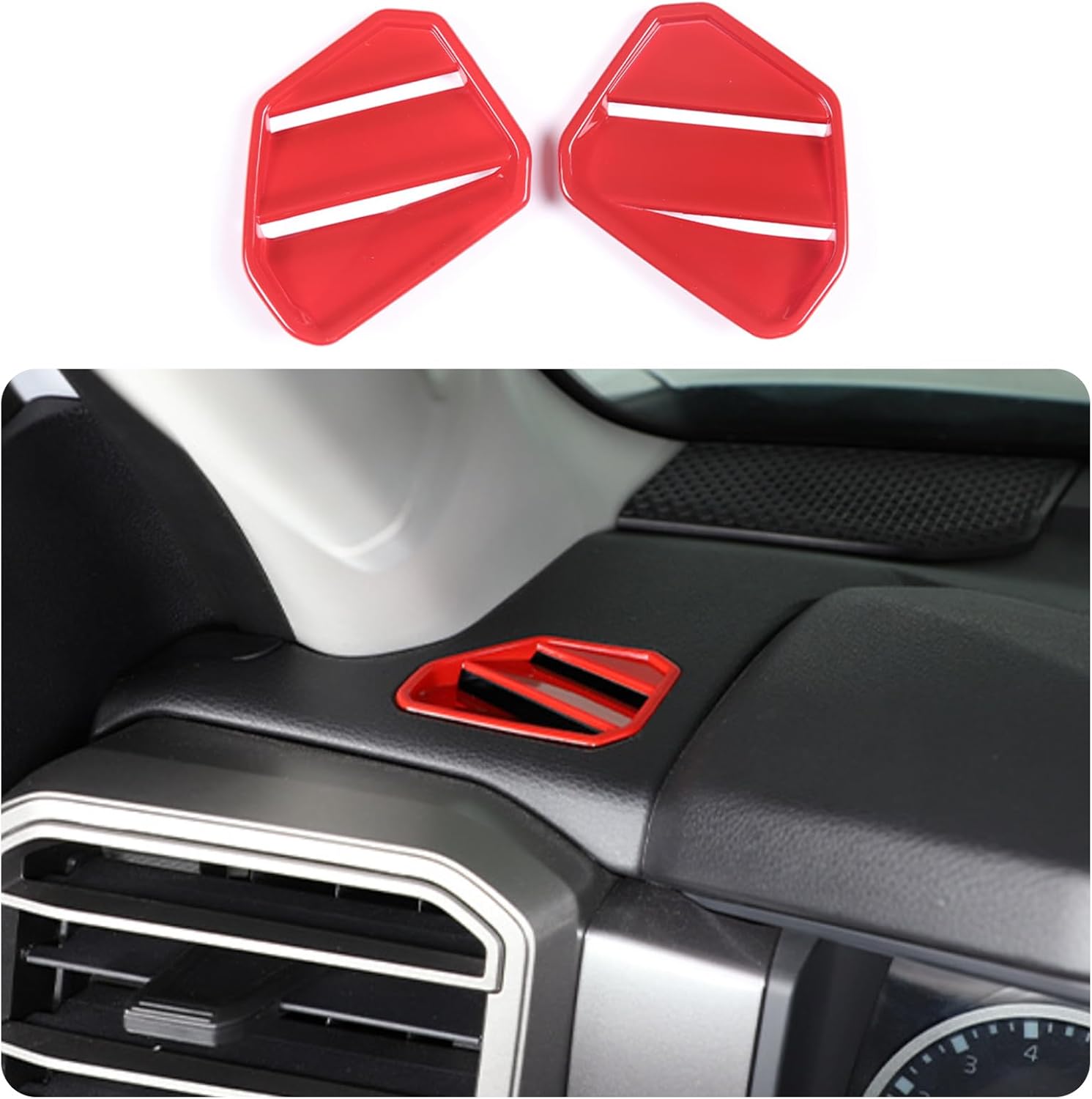 Car Accessories Fit for Toyota Tundra 2025 2024 2023 2022 Interior Dashboard Air Vent Cover Trims (Matte Black) 2PCS ABS