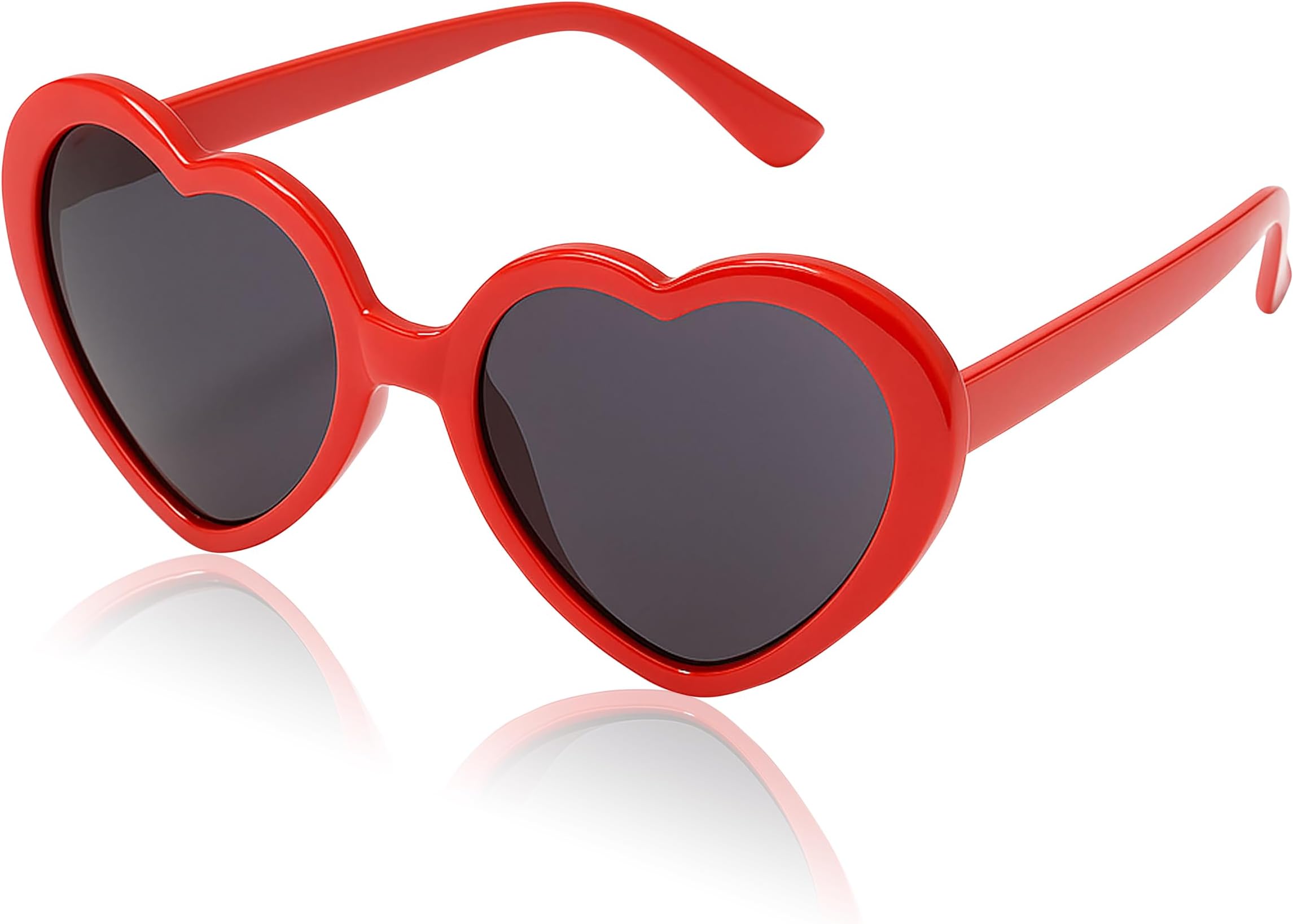 Red Heart-Shaped Sunglasses for Women & Men – Retro Cute UV400 Protection Love Glasses – Stylish Novelty Eyewear for Costume, Parties & Everyday Fashion