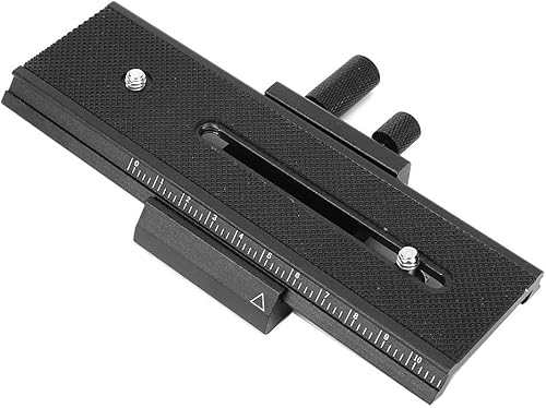 Miniatura 9 de Deslizador de riel de enfoque macro de 2 vías, disparo de primer plano, montaje de liberación rápida de tornillo con placa de soporte de flash de
