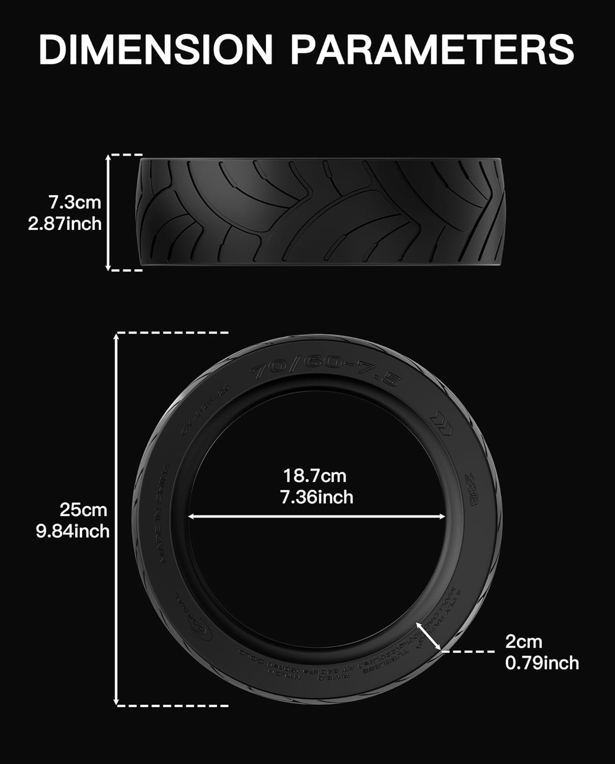 stio 11 Inch Self-Sealing Tire Compatible with Segway Ninebot MAX G3 KickScooter, 70/60-7.5 Max G3 Rubber Vacuum Scooter Tires Non-Slip Outer Tyre with Jelly Layer Original Accessories 1PC