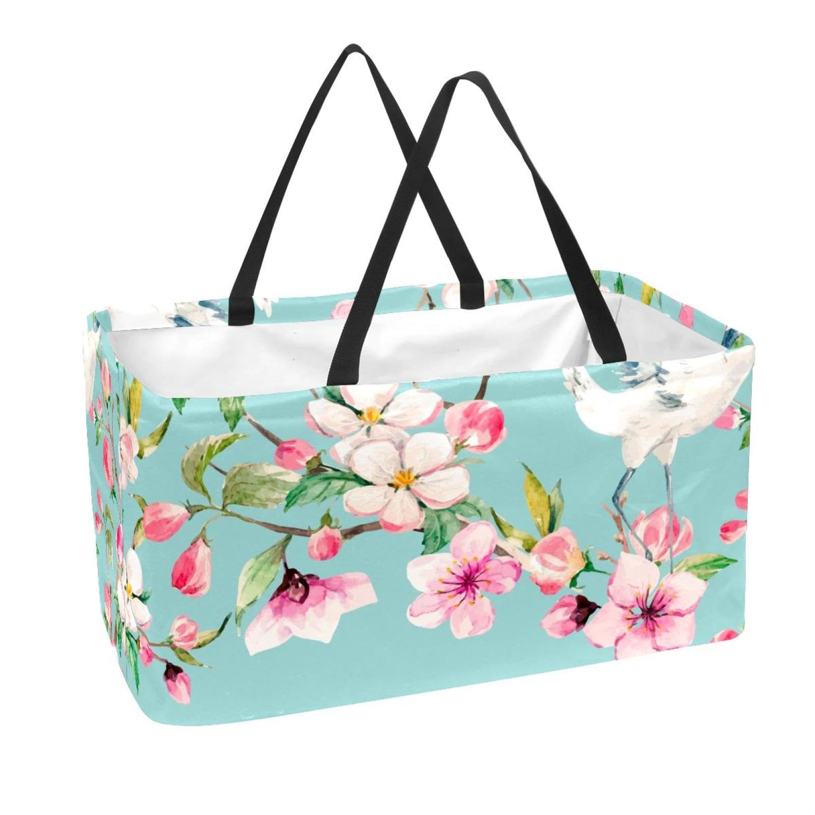 Sac d'épicerie réutilisable pliable fini les sacs qui craquent motif grue