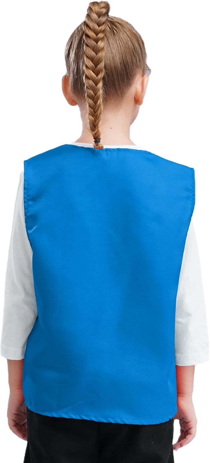 ACSUSS Boys Girls Community Service Vest Open Front Sleeveless with Pockets for School Event Team