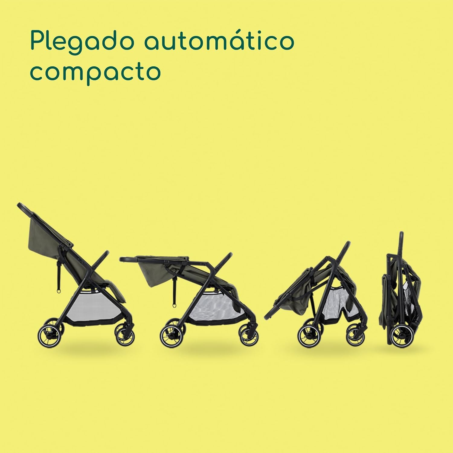 Bebeconfort Azur, Cochecito Compacto para Bebés, 0-3 Años (15 kg), Silla de Paseo Bebé Ligera, Plegado Automático con Una Mano, Posición de Reclinación Total, Cesta Amplia, Mineral Green