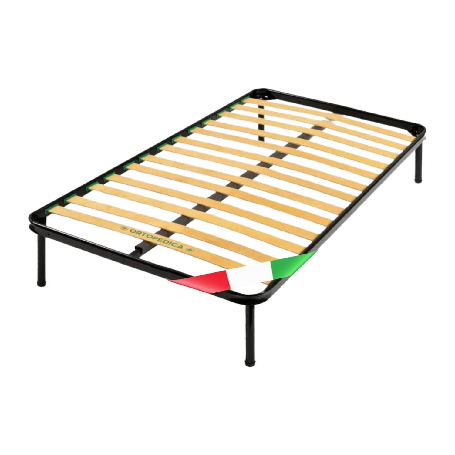 Rete Matrimoniale 140x200 con Doghe in Legno, Rete Letto Matrimoniale 140x200 Made in Italy, Struttura Robusta in Ferro con Piedi Smontabili, Reti Matrimoniali a Doghe in Legno per Letto e Materasso