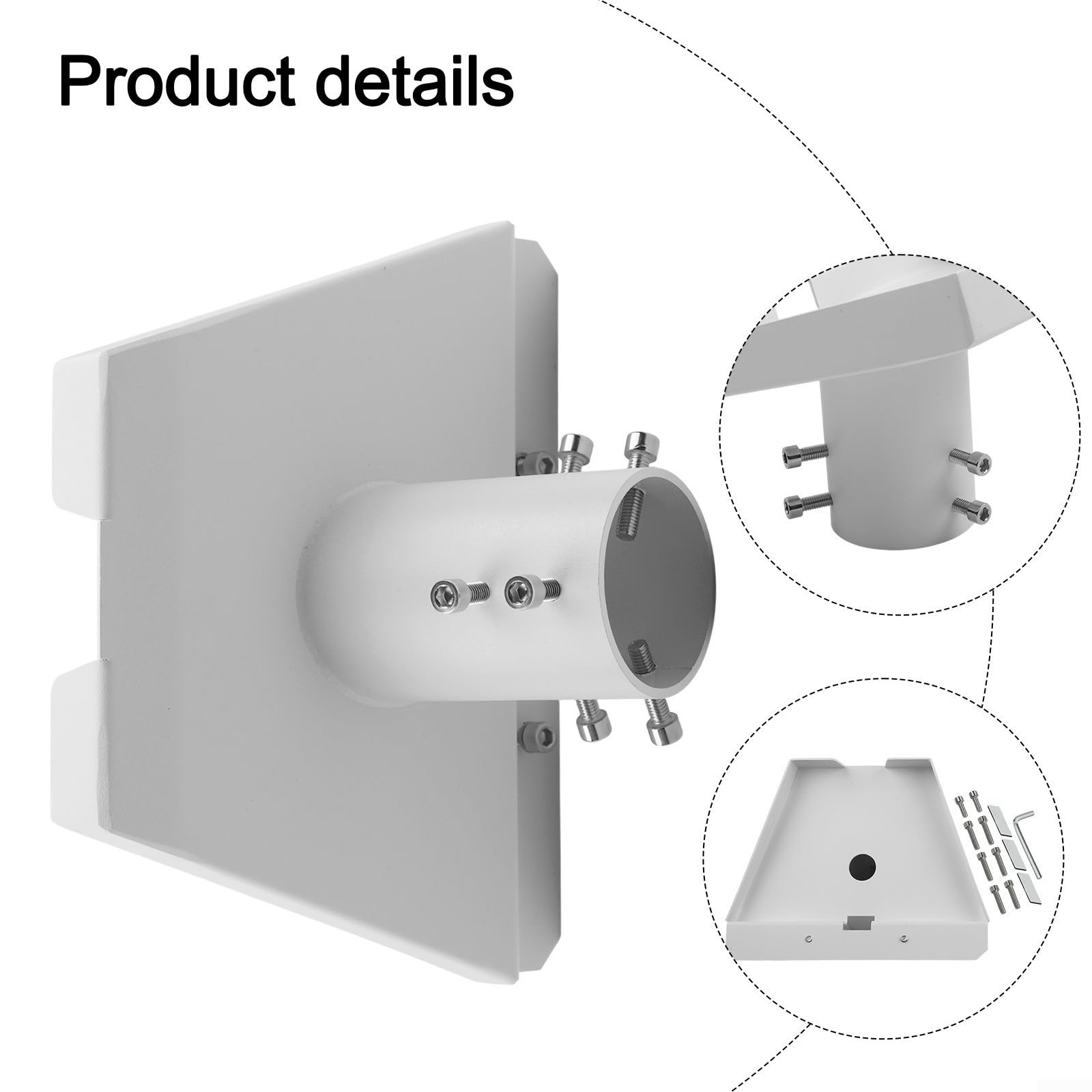 Starlink Adaptateur de tuyau rond pour poteau de 48 mm Rotation à 360 degrés en acier inoxydable Kit de support Blanc