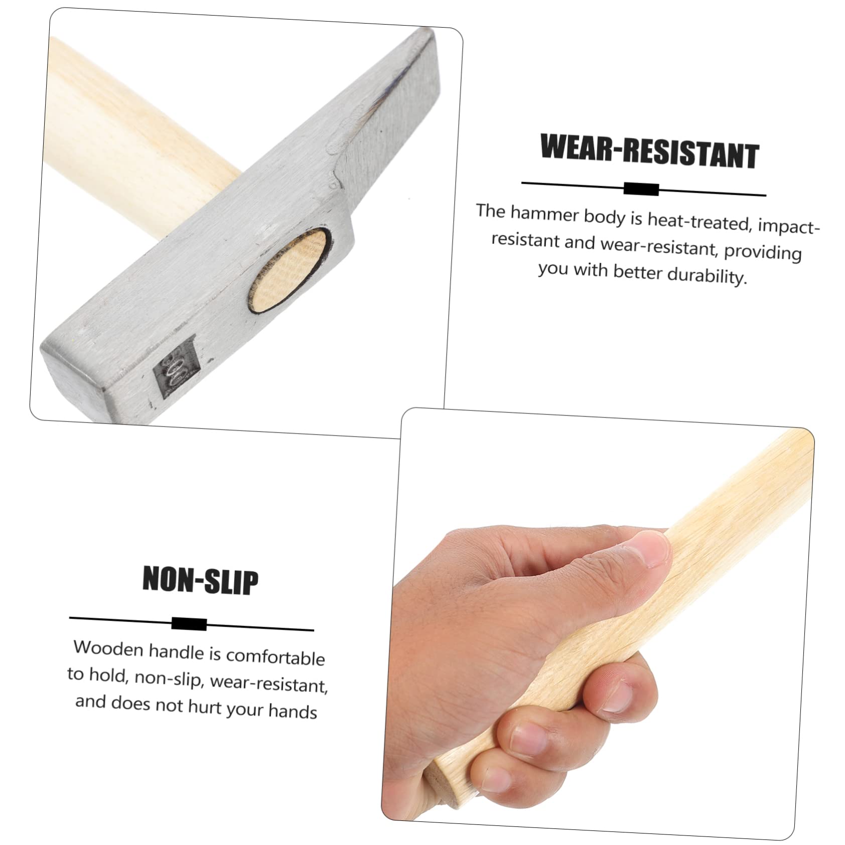 BUTIFULSIC Professional Hammer Flat Head Hammer for High Hardness Non-slip Comfortable Ergonomic Design