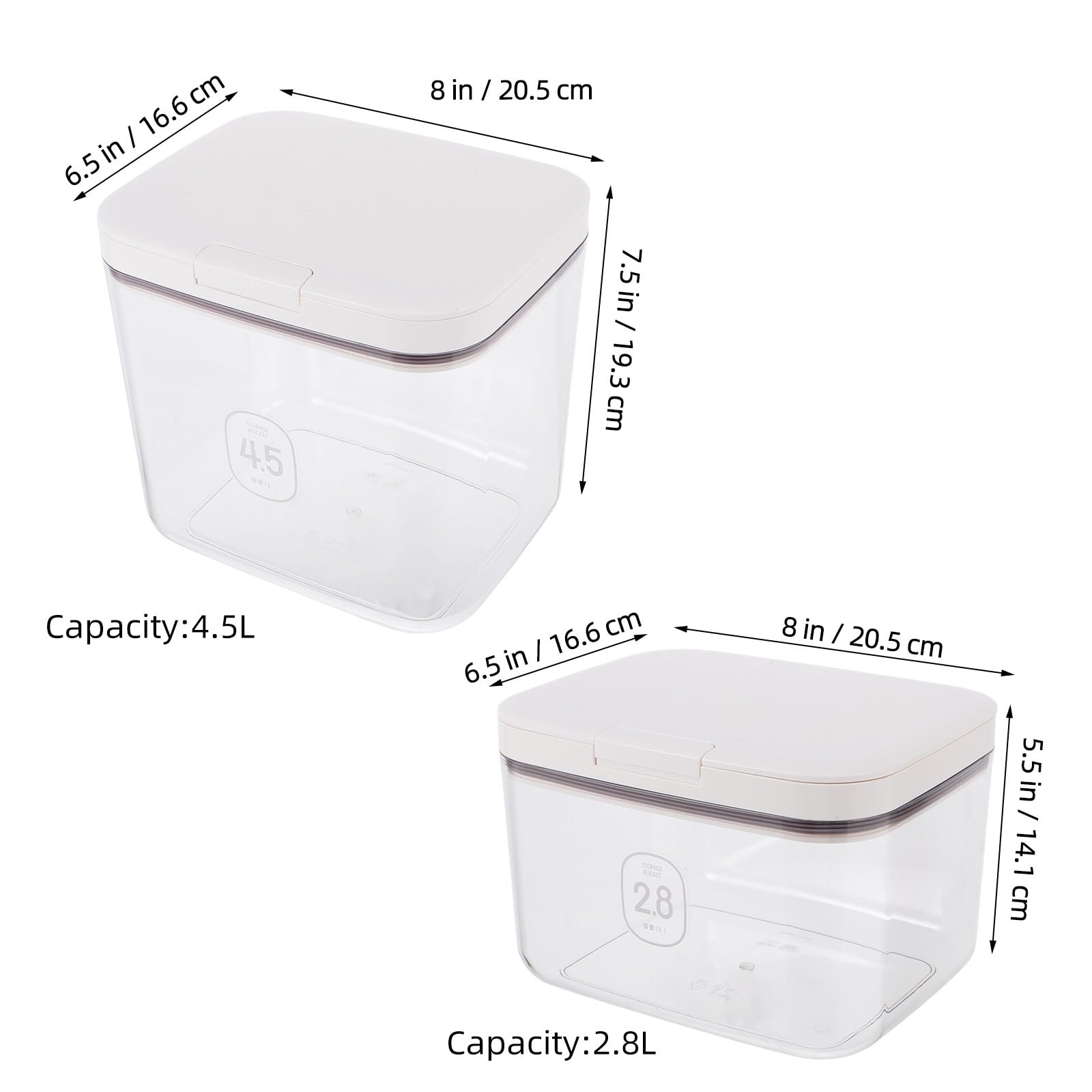 Ciieeo Contenitori Ermetici per Riso 2 Pezzi Misurino, in ABS per Cucina e Dispensa, Sigillatura e Design Moderno per Conservazione Versatile