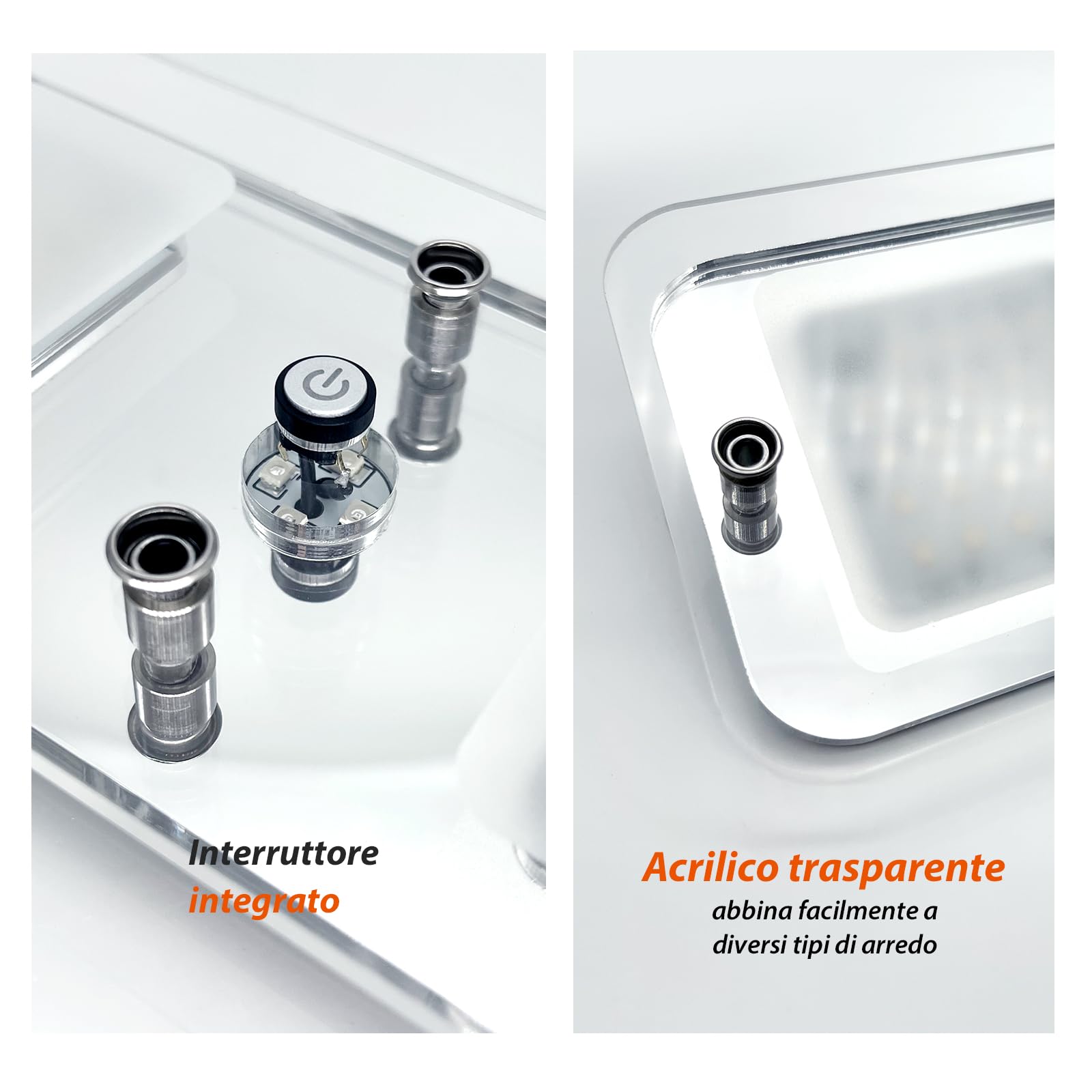Dream Lighting Plafoniera per Camper LED 12v Illuminazione LED Interni Dimmerabile 3000K Bianco Caldo con Indicatore Blu