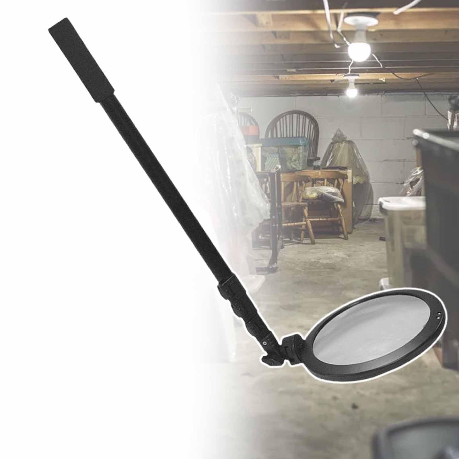 SXYKXYDL 2X Vehicle Inspection Mirror, Adjustable Angle LED Car Roof Search Round Mirror,for Cars Machines Trucks (A)