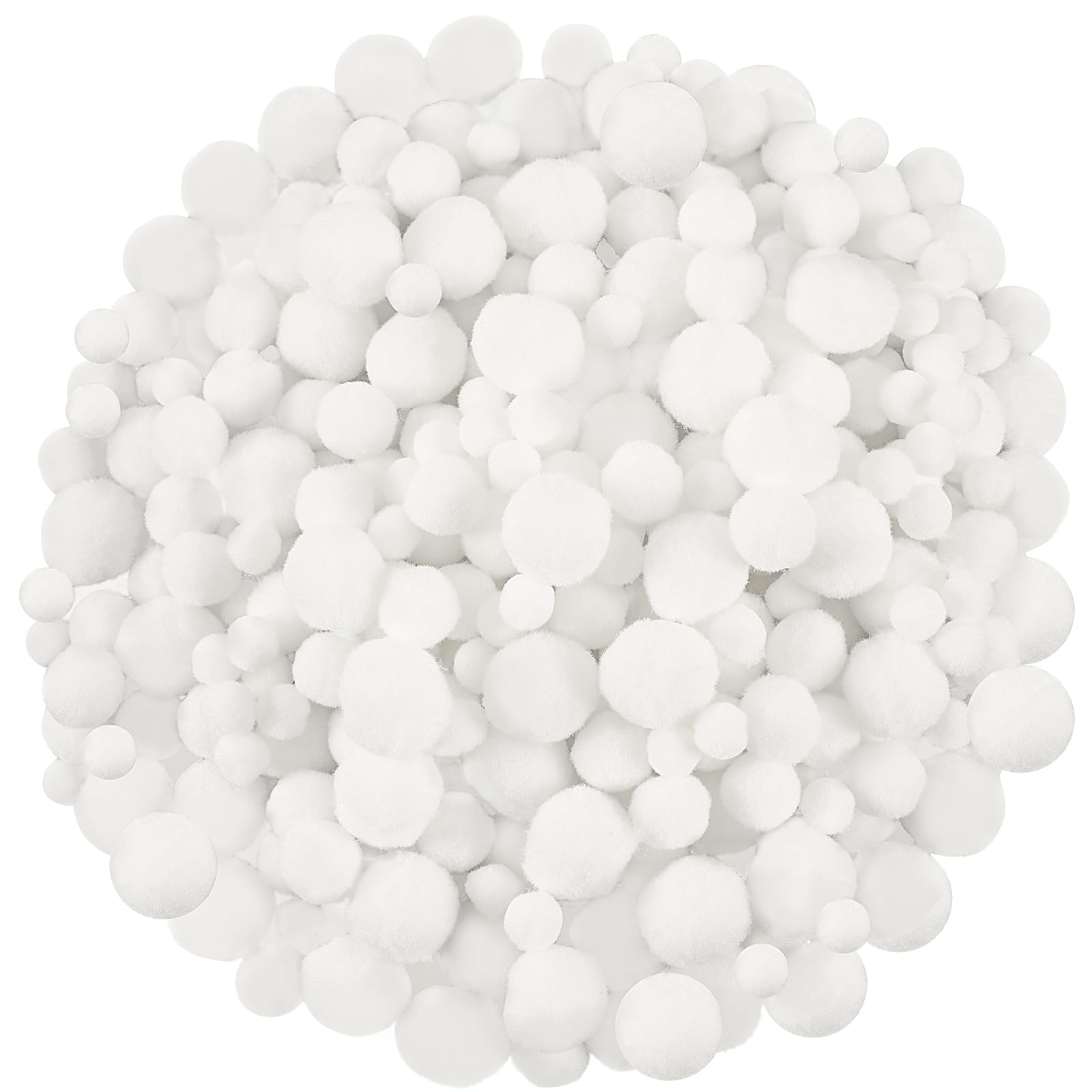 UPINS 600Pcs Christmas Pompom Balls, Light White Pom Poms for Crafts