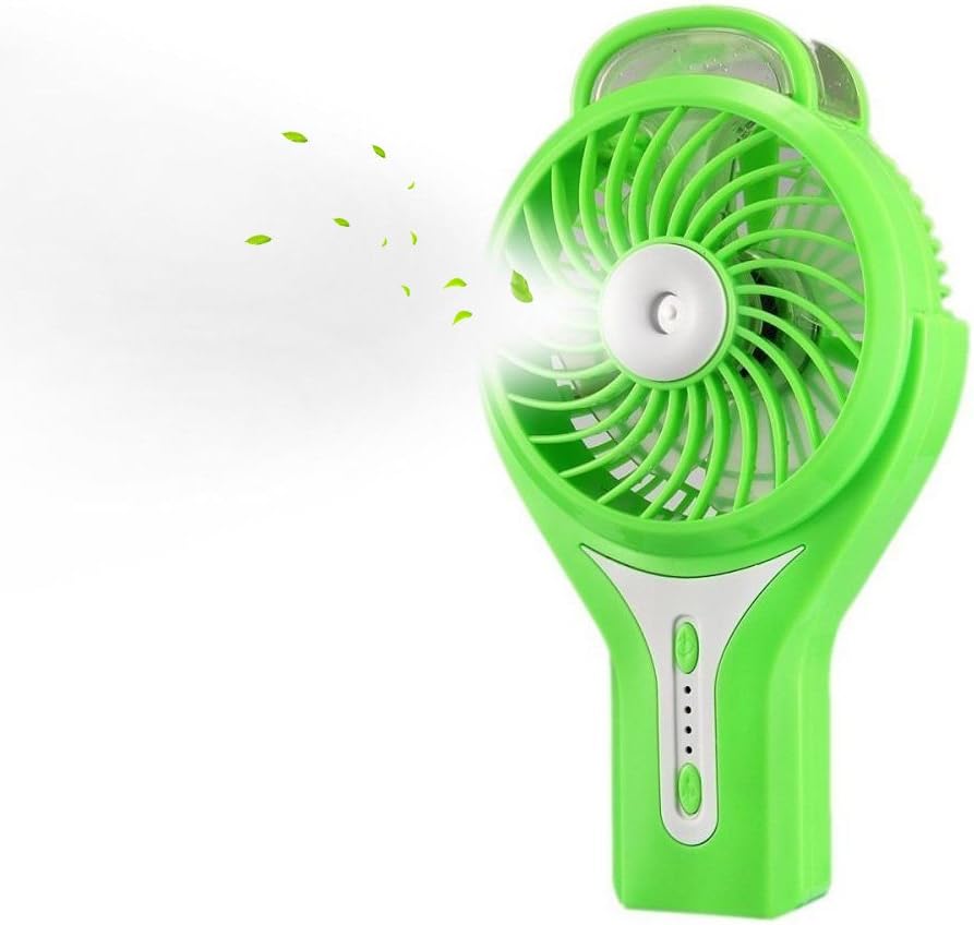 Ehomely Personal Misting Fan Handheld USB Rechargeable Battery Fan Portable Cooling Water Mist Heat Stroke Prevention (Green)