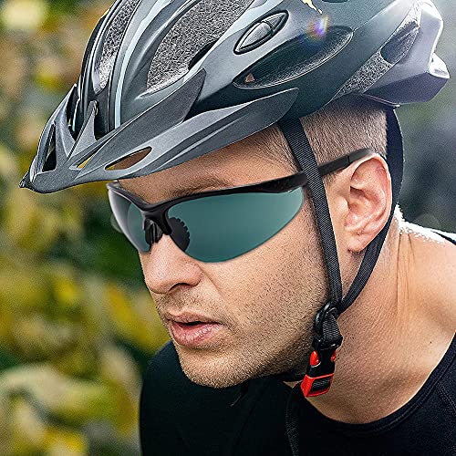 BKJJ Lunettes de Soleil Sport Polarisée Lunettes de Vélo Homme Femme Lunette de Soleil Protection UV400, pour Conduite Vélo Pêche Course à Pied Golf Ski 3 pièces - Image 7