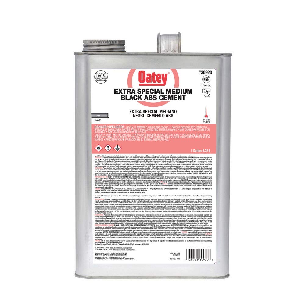 Oatey 30920 Black Cement, Gallon, 128 Fl Oz