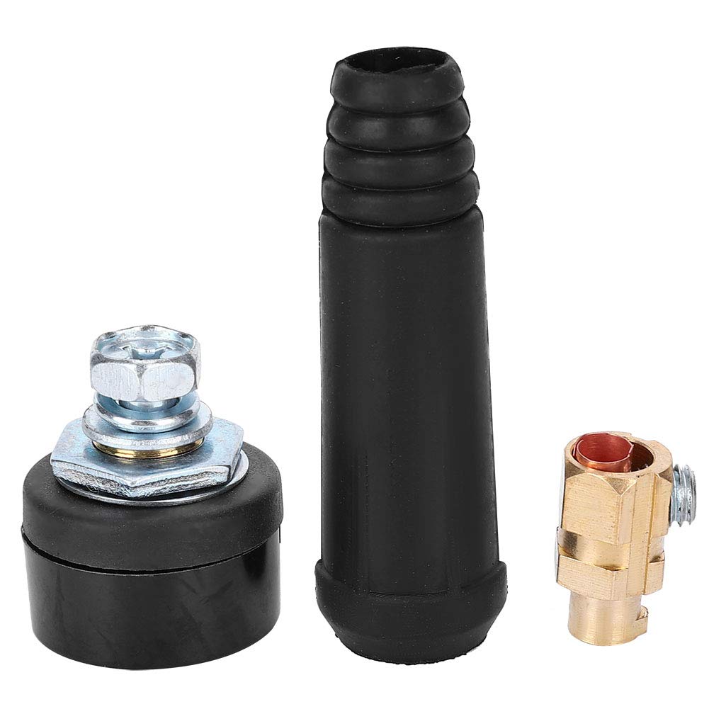 Yuecoom 5pcs 10-25 Square Quick Connectors,Welding Cable Joint Quick Connector,Brass Rubber Quick Connector for Electric Welding Machine,Black