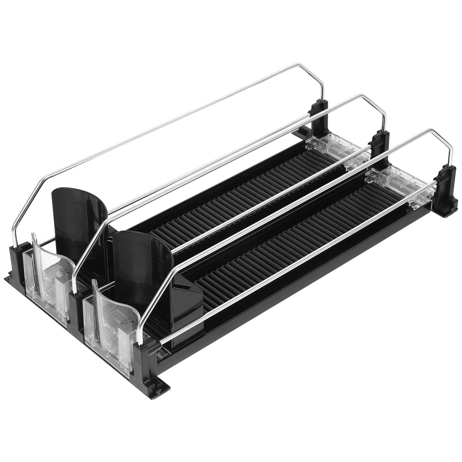 Kichvoe 1set Automatic Drink Organizer Pusher Tray Soda Can Dispenser for Fridge Smooth Easy to Install for Pantry and Garage Organization