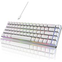 RK ROYAL KLUDGE RK68Pro Wired 60% Aluminum Mechanical Keyboard, Compact Gaming Keyboard with Software 68 Keys Hot Swappable RGB Backlit, Red Switch