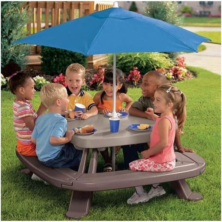 Picnic Table - Foldable Outdoor Table for Kids - Seats 6-8 - Backyard Table