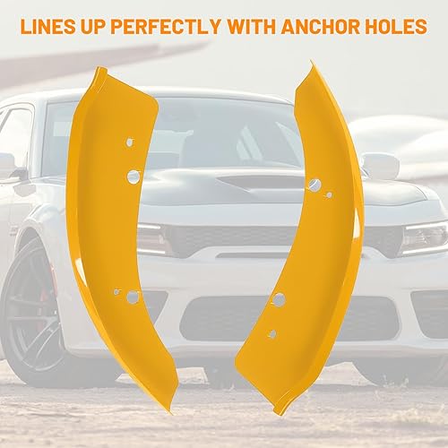 Miniatura 5 de Protector de parachoques delantero compatible con Dodge Charger SRT 2015-2020, accesorios exteriores, amarillo