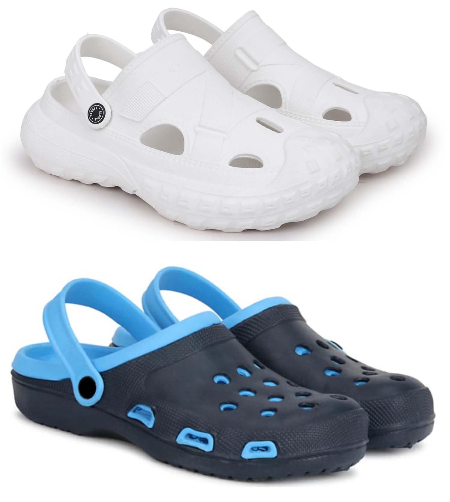 Combo Pack of 2 Slipper/Flip Flops/Slides/Clogs/Sandals for Men,(Cl-1200-White,Cl-Shell-Blue),7 (UK/India)-image-40