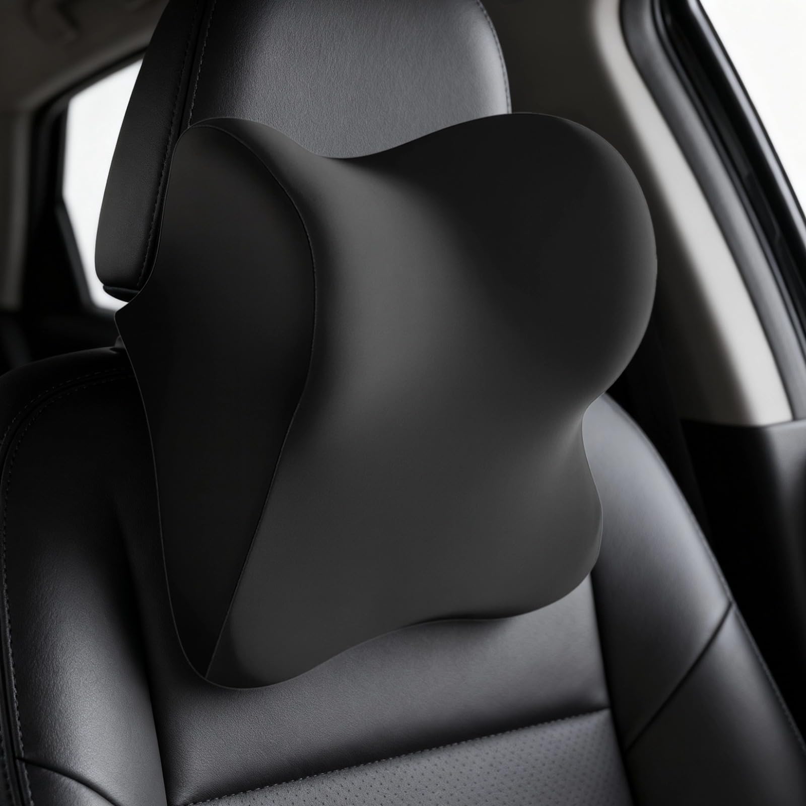 Cuscino per il collo dell'auto per la guida, supporto per poggiatesta del sedile dell'auto, con rimbalzo lento, design ergonomico, 26,9 x 27 x 13 cm, nero, comodo poggiatesta per viaggi e