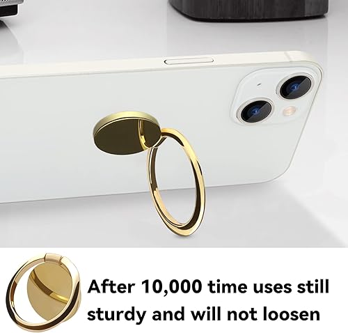 Miniatura 3 de Soporte de Anillo de Metal para Teléfono Celular con Anillo para Dedo, Soporte con Anillo Giratorio de 360 Grados y Base de Apoyo para Soporte