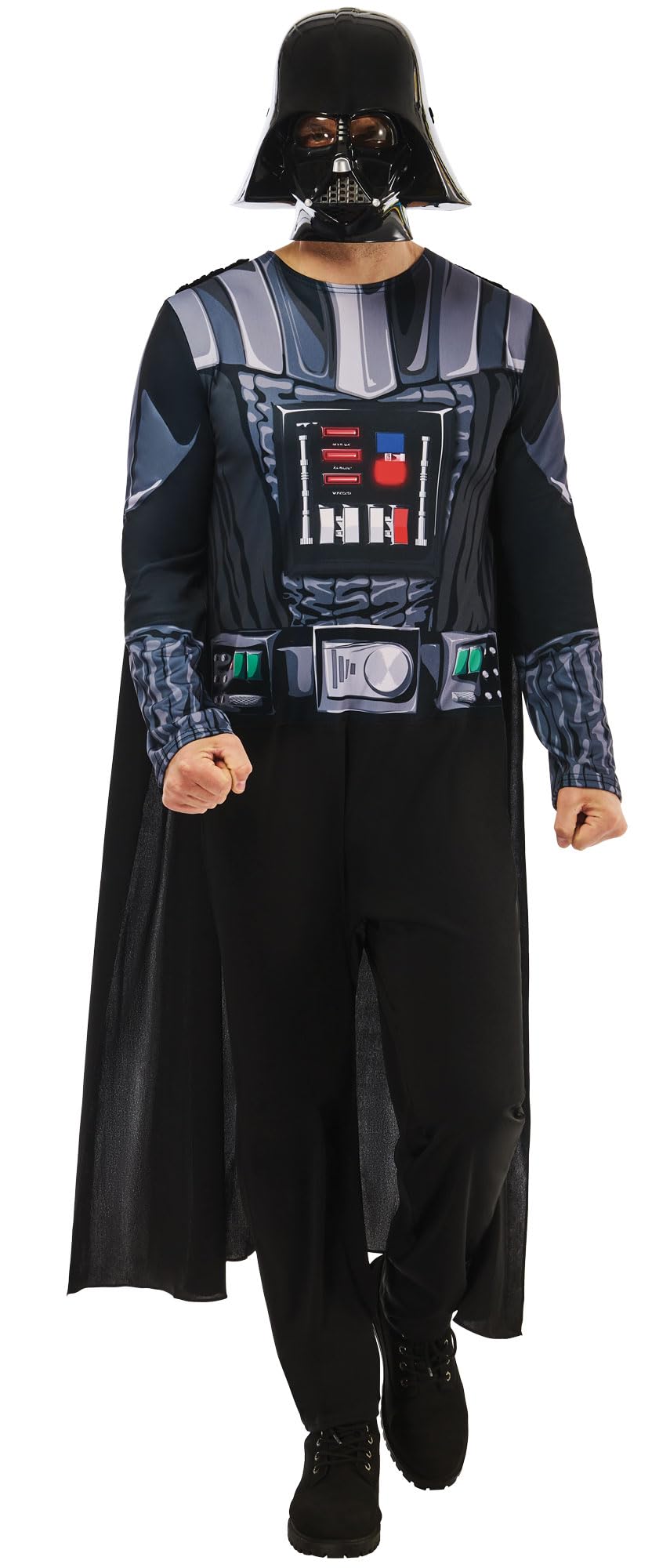 Rubies Disfraz Darth Vader Clásico para adultos, hombres y mujeres, Jumpsuit impreso con detalles, capa y máscara, Licencia Oficial Star Wars para Carnaval, fiestas, cosplay