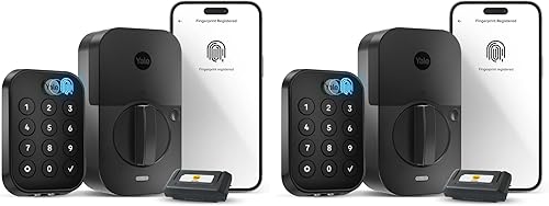 Yale Assure Lock YRD430-F-WF1-BSP - Cerradura de puerta inteligente de 2 táctiles sin llave negra con teclado de pantalla táctil conectado Wi-Fi y