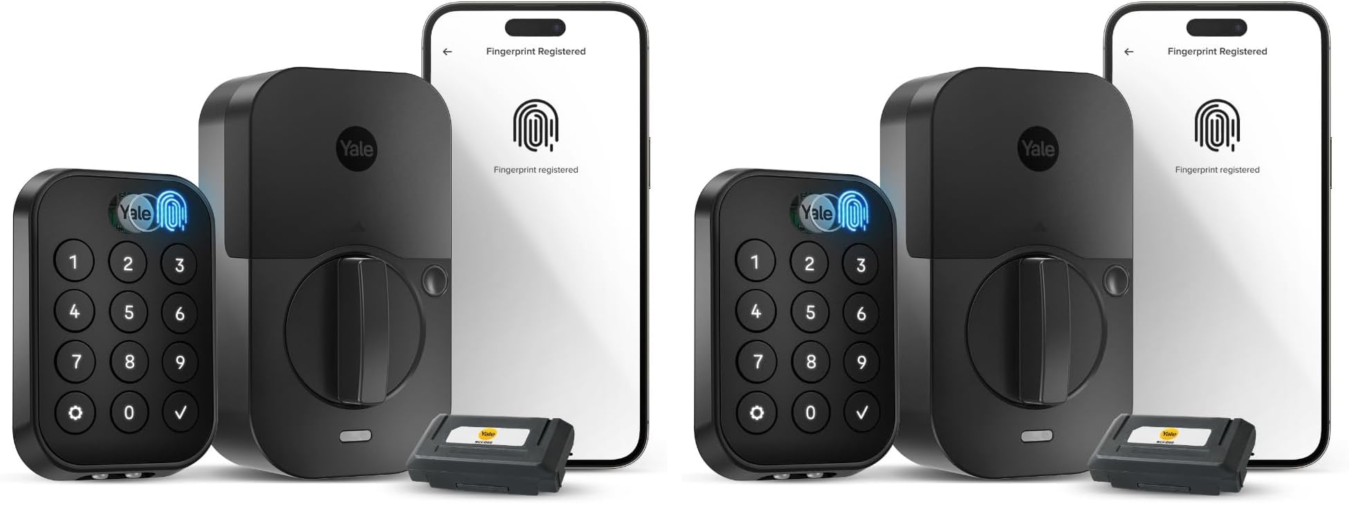 Yale Assure Lock 2 Touch Deadbolt, Black Key-Free Fingerprint Smart Door Lock with Wi-Fi Connected Touchscreen Keypad and Fingerprint Scanner for Code Entry and Remote Access, YRD430-F-WF1-BSP