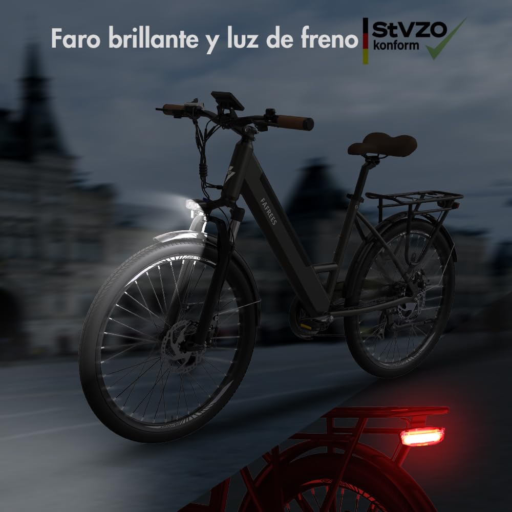 Fafrees F26 Pro Bicicleta Eléctrica, 250W 26" Mujer Bici Eléctrica Urbana, 14.5Ah/522Wh Batería, Soporta App Móvil, Alcance 90-110KM