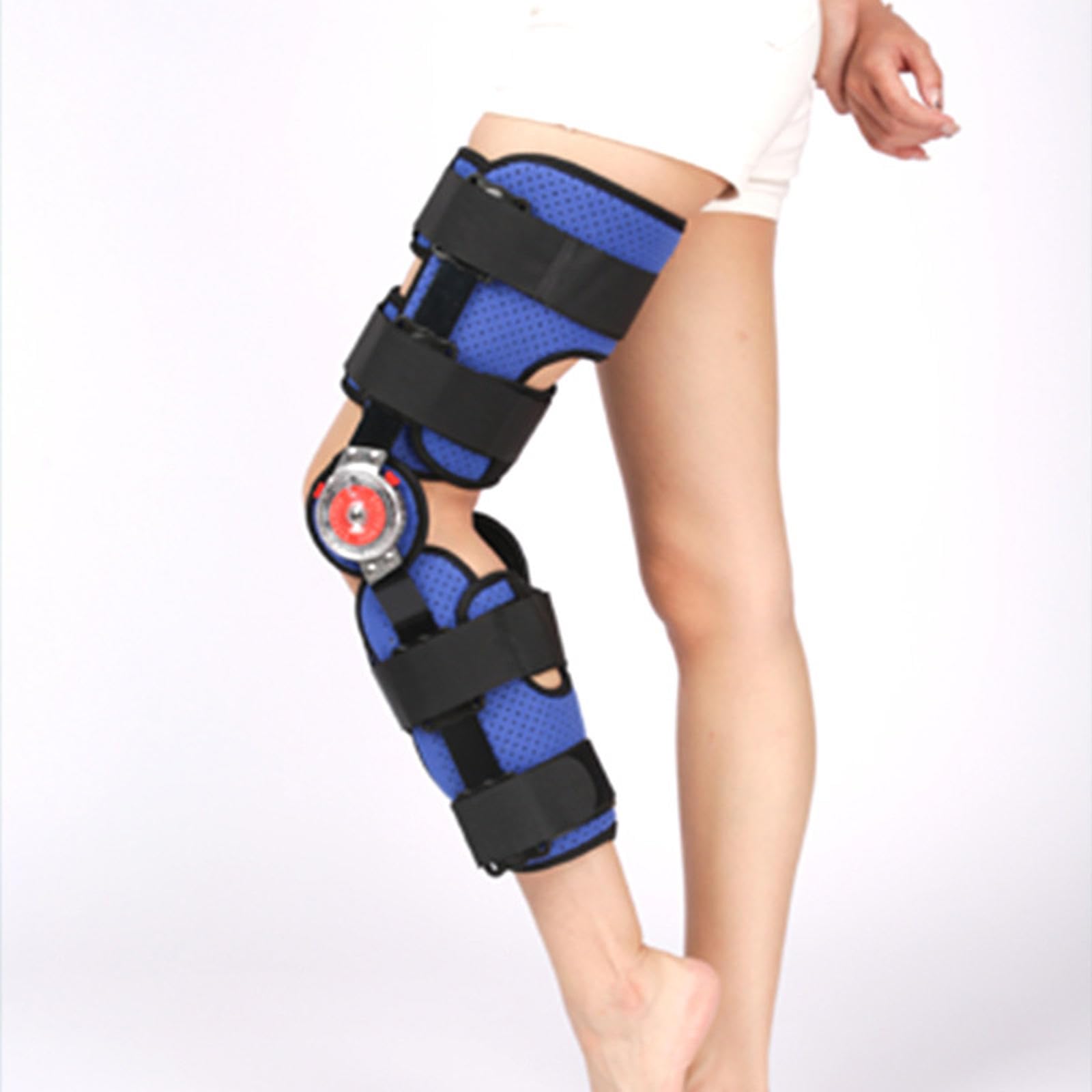 PopieL Rodillera con Bisagras Rom, Rodillera Ajustable Para Hombres y Mujeres, Rodillera Posoperatoria Para Recuperación Después de Cirugía, Desgarro de Menisco, Artritis, Distensión de Ligamento