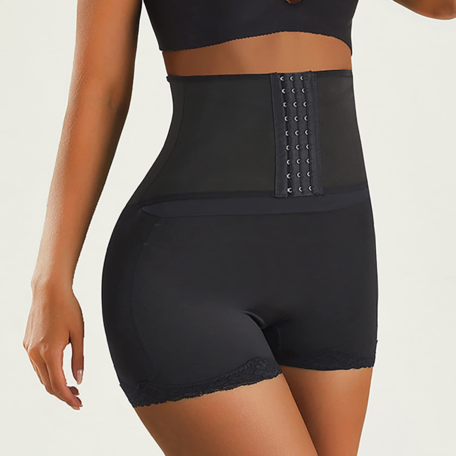 Body contenitivo contenitivo da donna modellante a vita alta boyshort contenitivi mutandine dimagranti coscia snellente shapewear nero-4XL