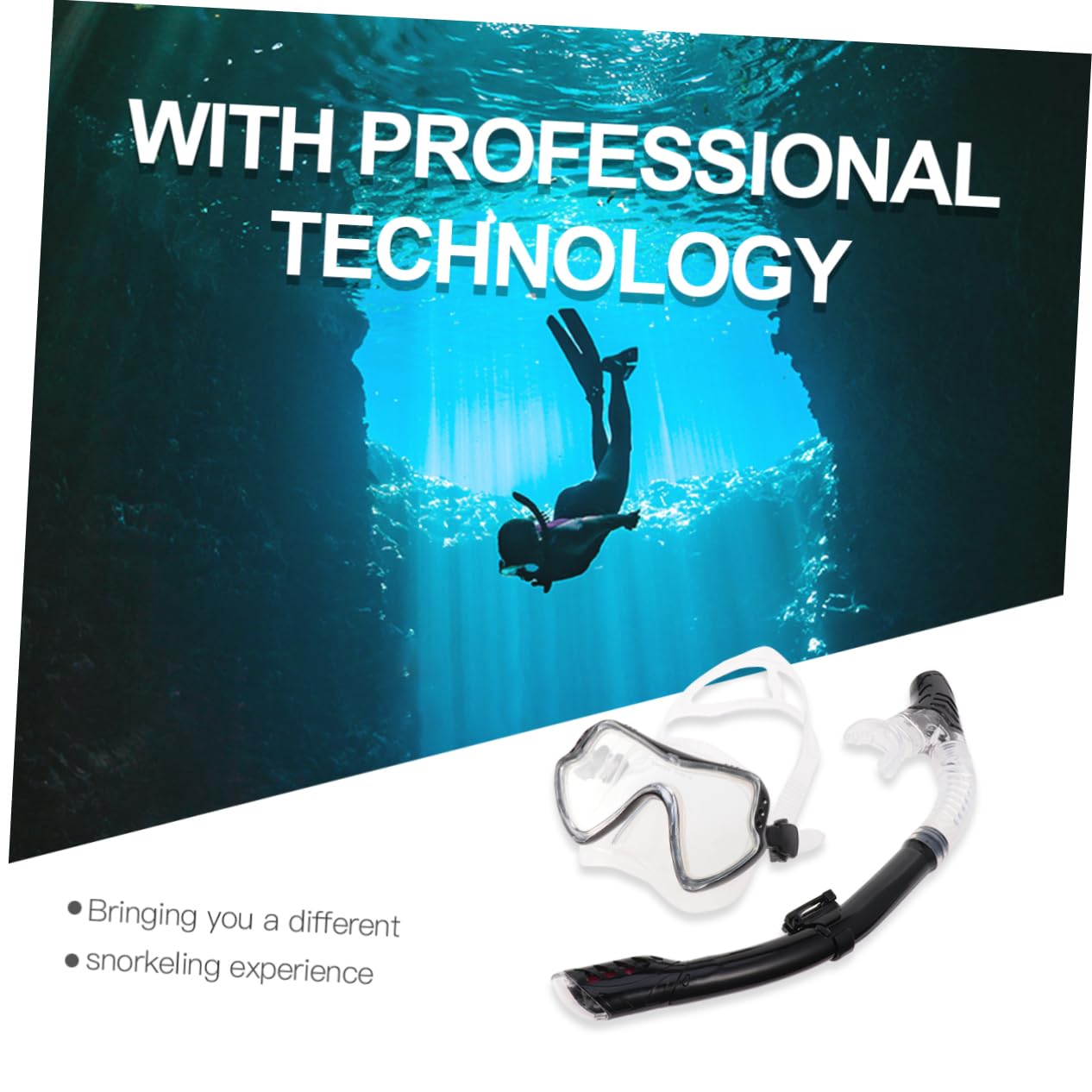 Set Maschera Snorkeling in Silicone Nero per Uomo e Donna | Meccanismo di Scarico Unidirezionale, Fibbia Robusta, Uso per Nuoto e Snorkeling